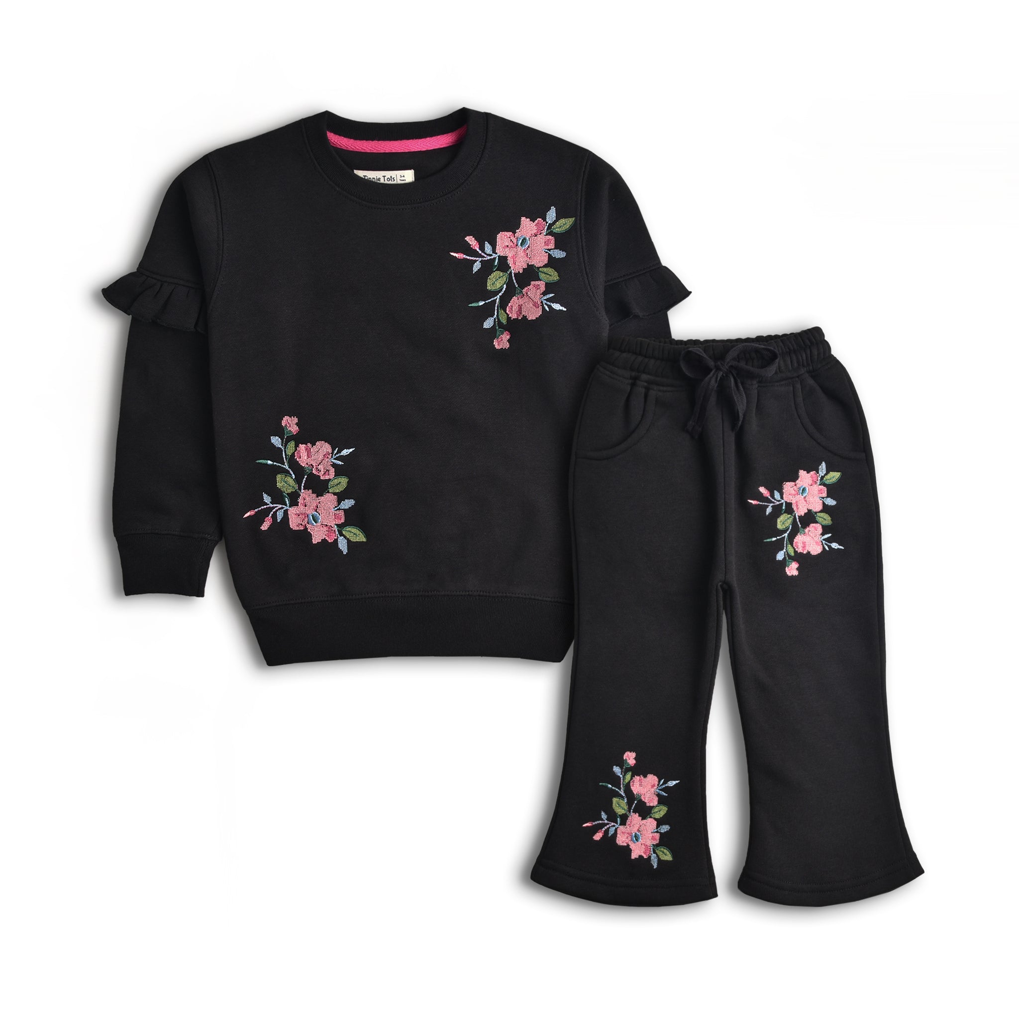 Floral Embroidered Fleece Set (2pc)