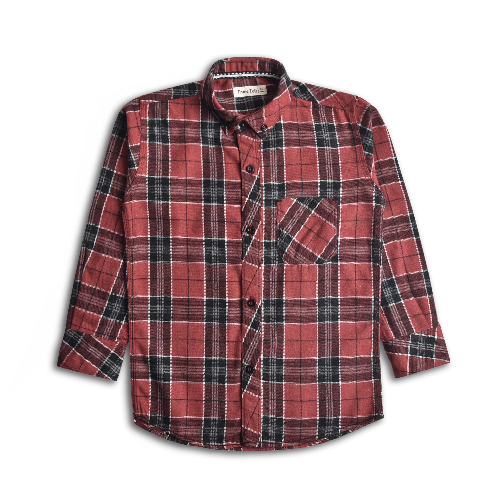 Maroon Checkered Flannel Shirt