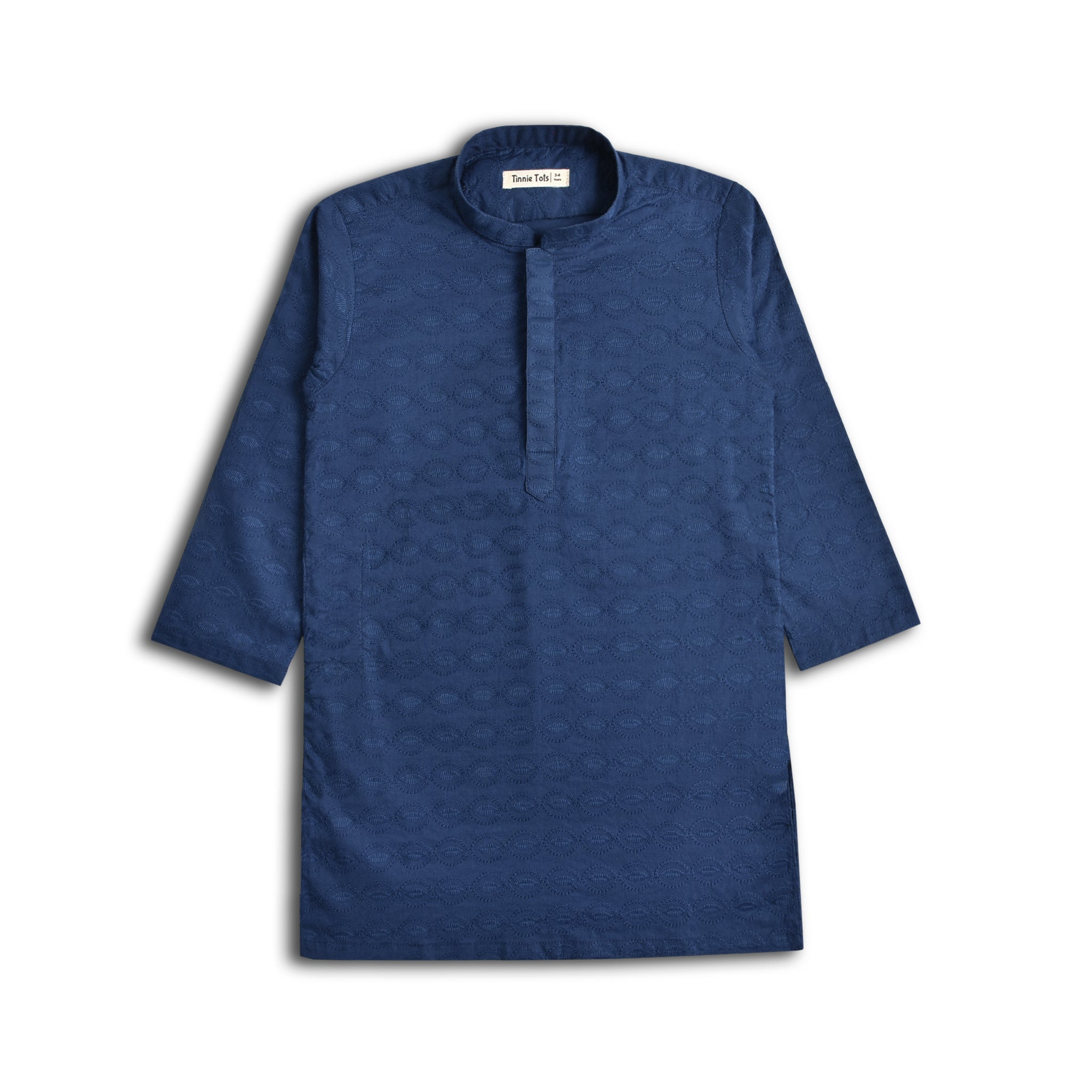 Royal Blue Embroidered Boys Kurta