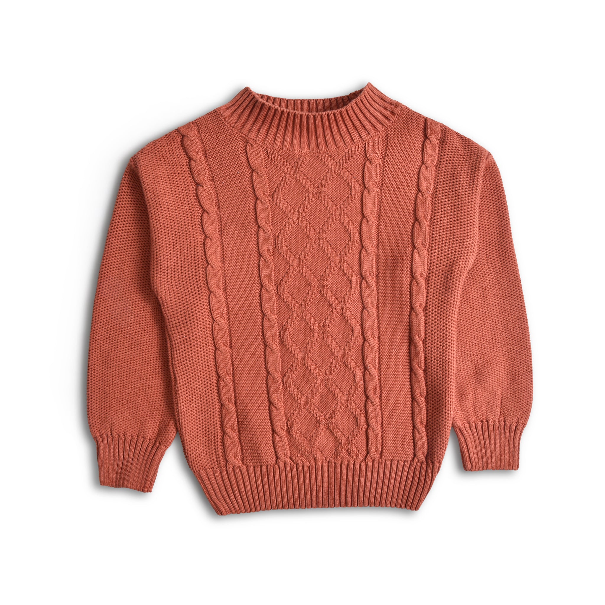 Cable Knit Mock Neck Sweater