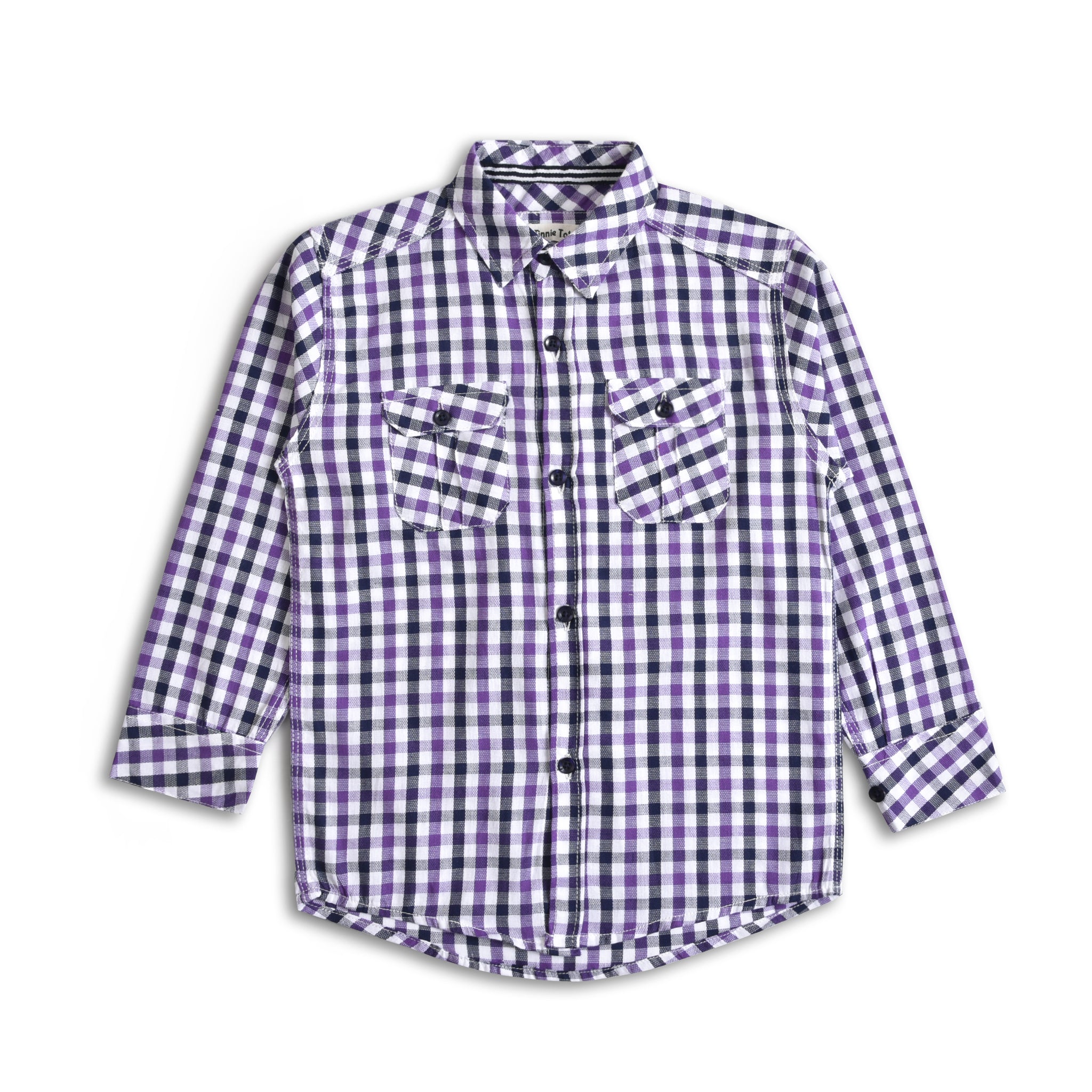 Purple Checkered Casual Shirt