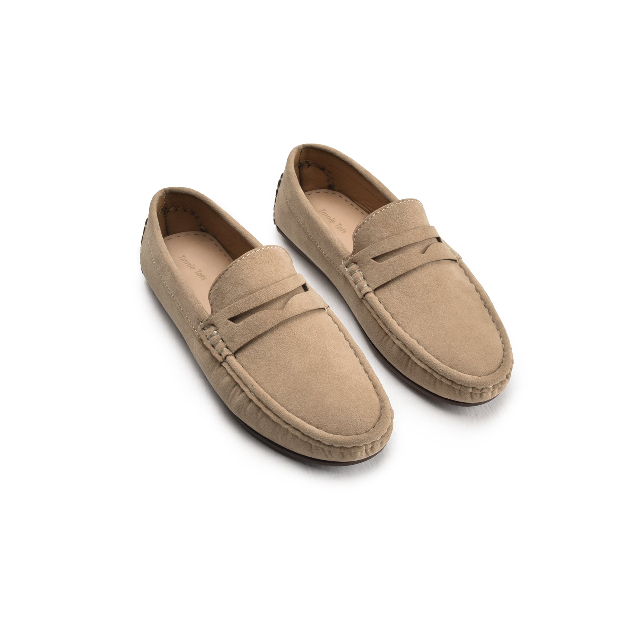 Natural Beige Suede Loafers