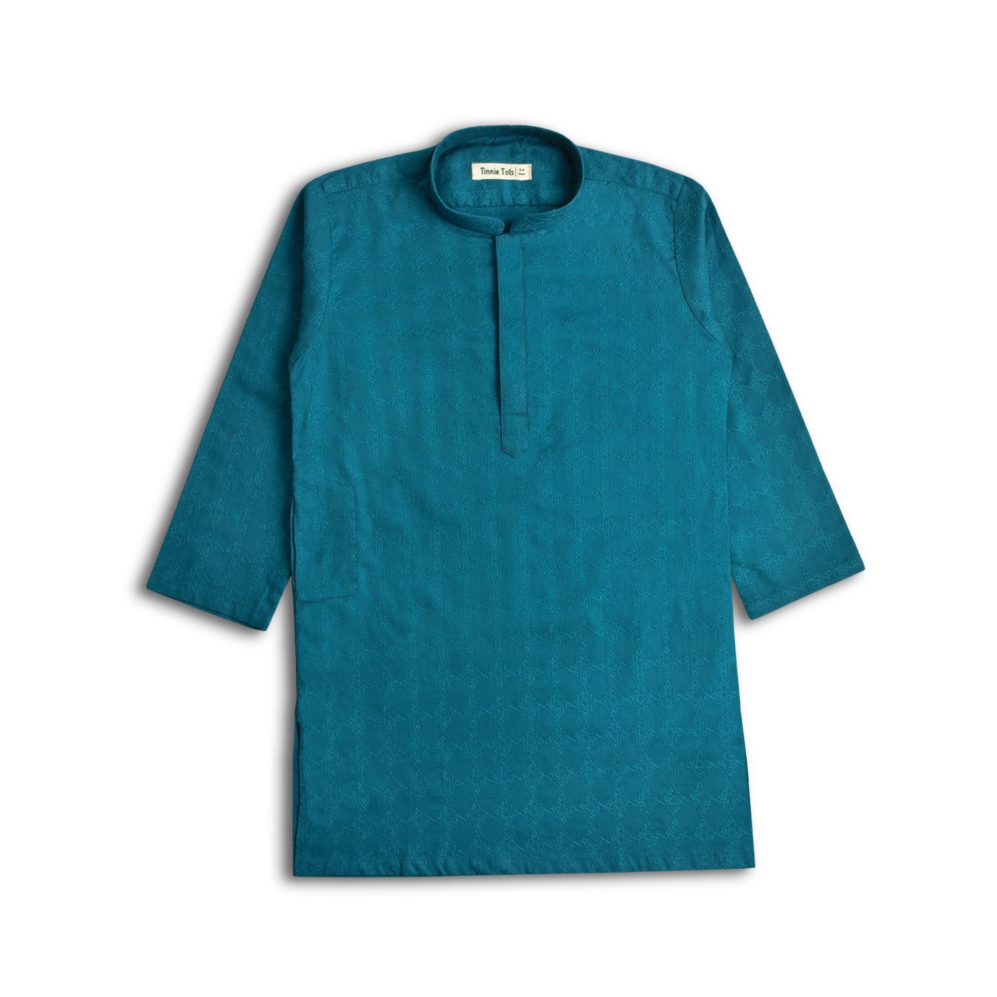 Cobalt Blue Embroidered Boys Kurta