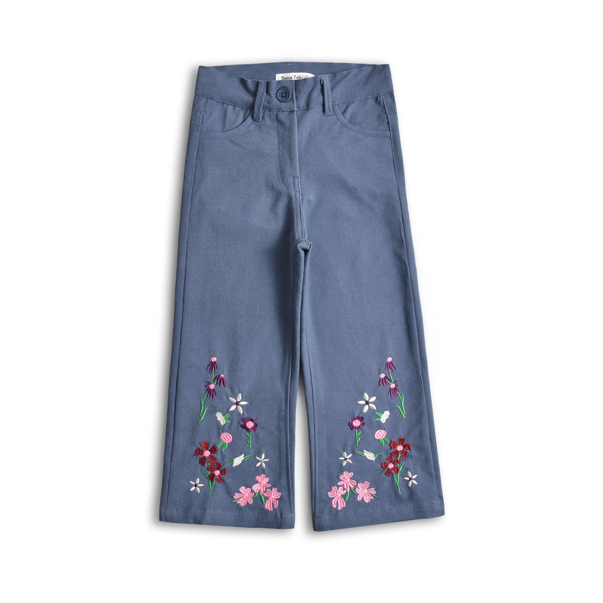 Wide Leg Embroidered Jeans