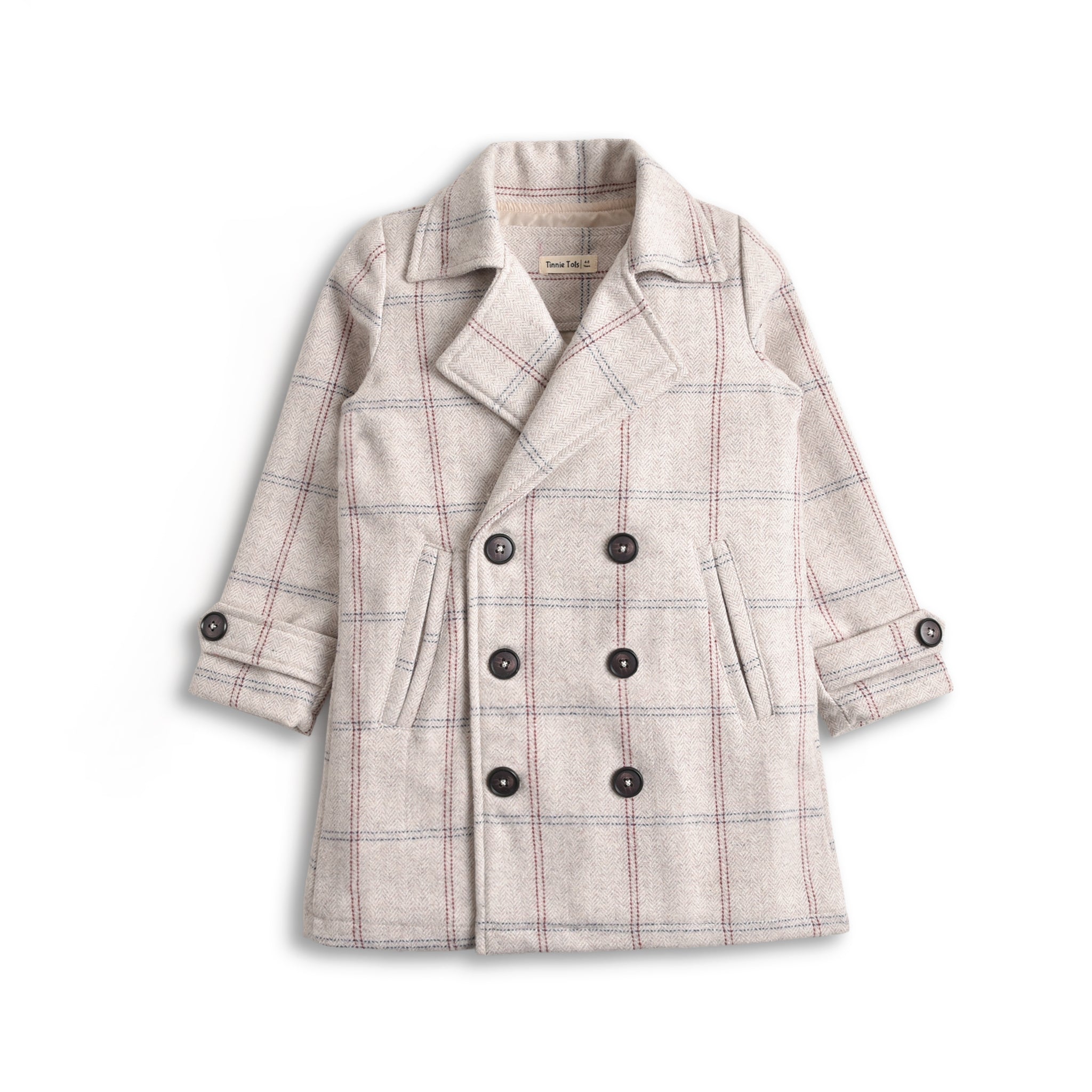 Oxford Checkered Woolen Long Coat