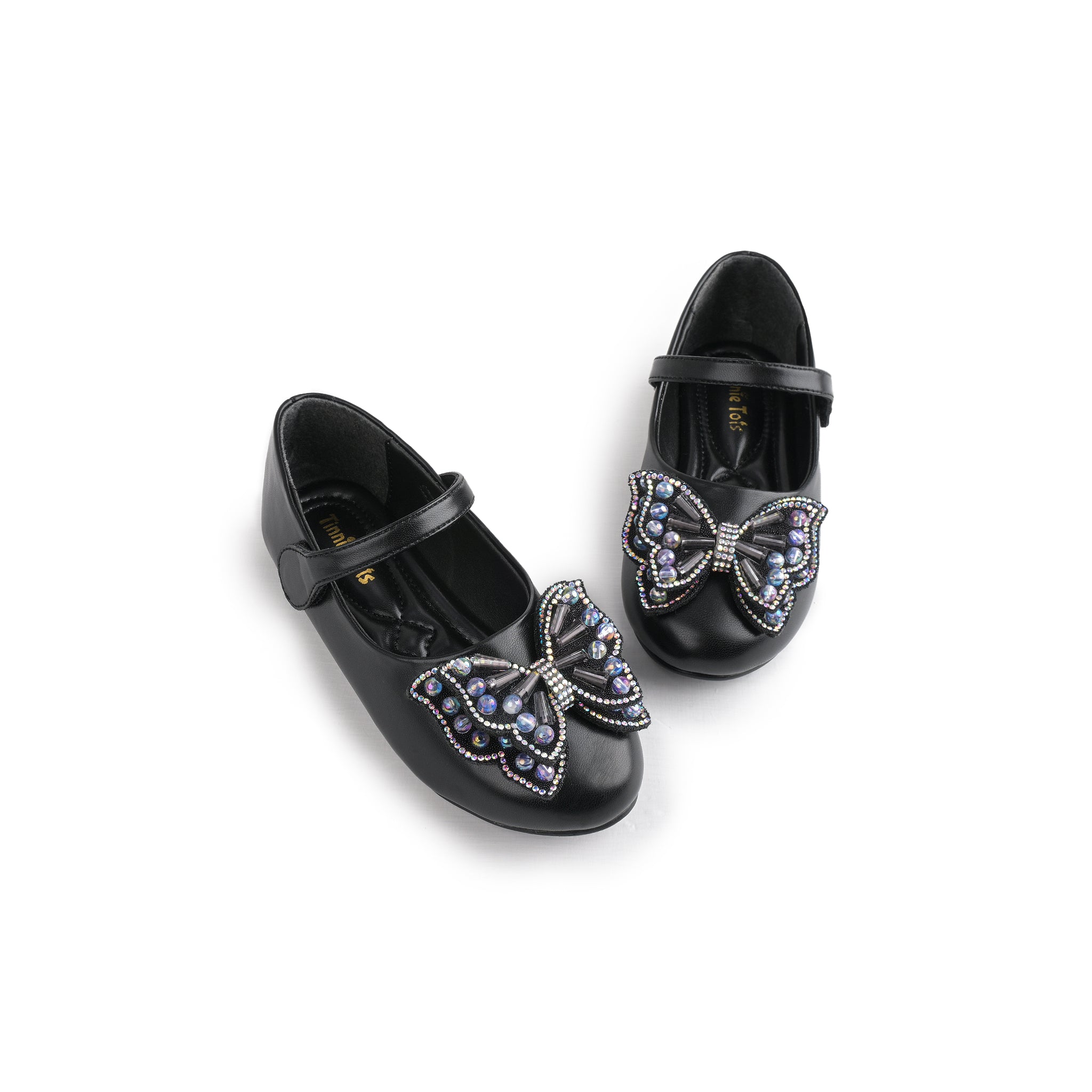 Black Butterfly Embellished Pumps