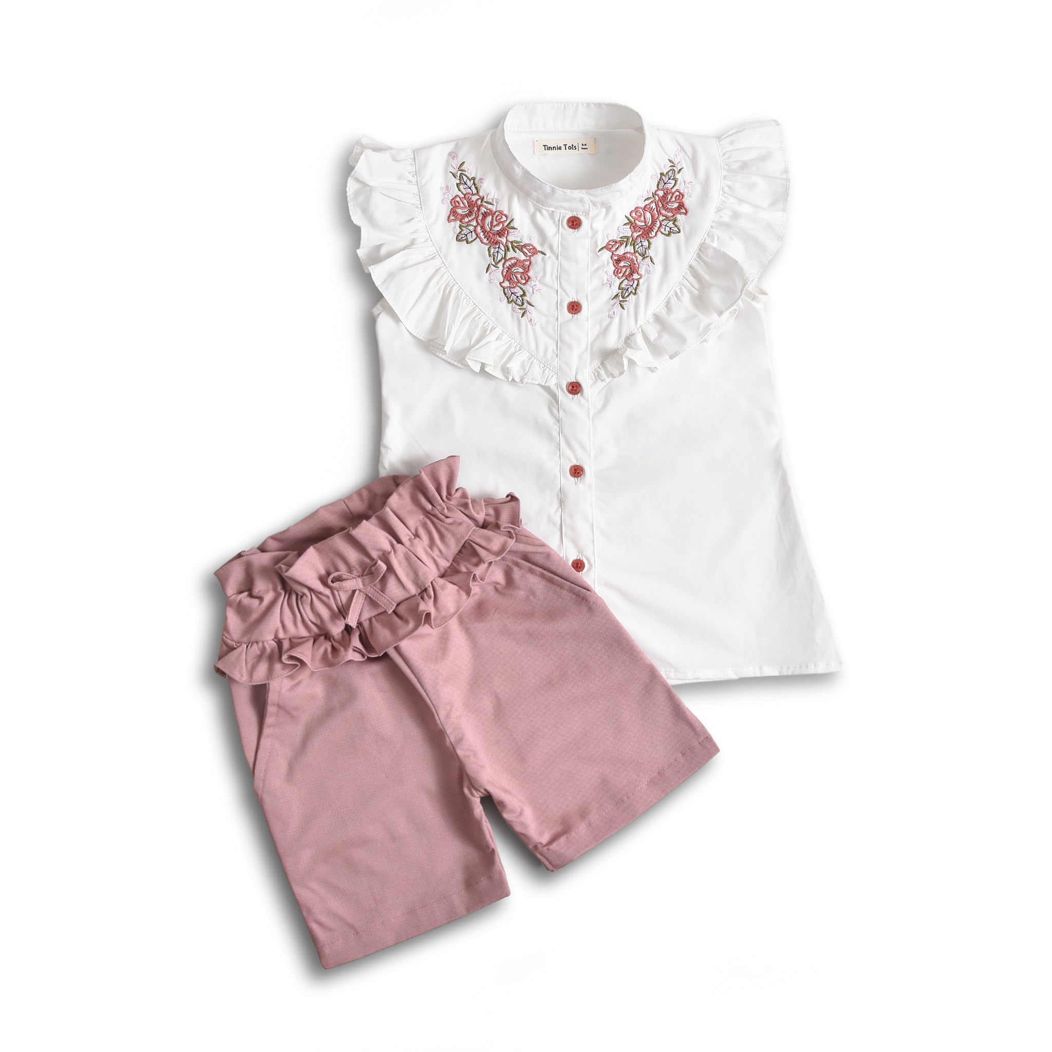 Rose Delight Embroidered Set (2Pc)