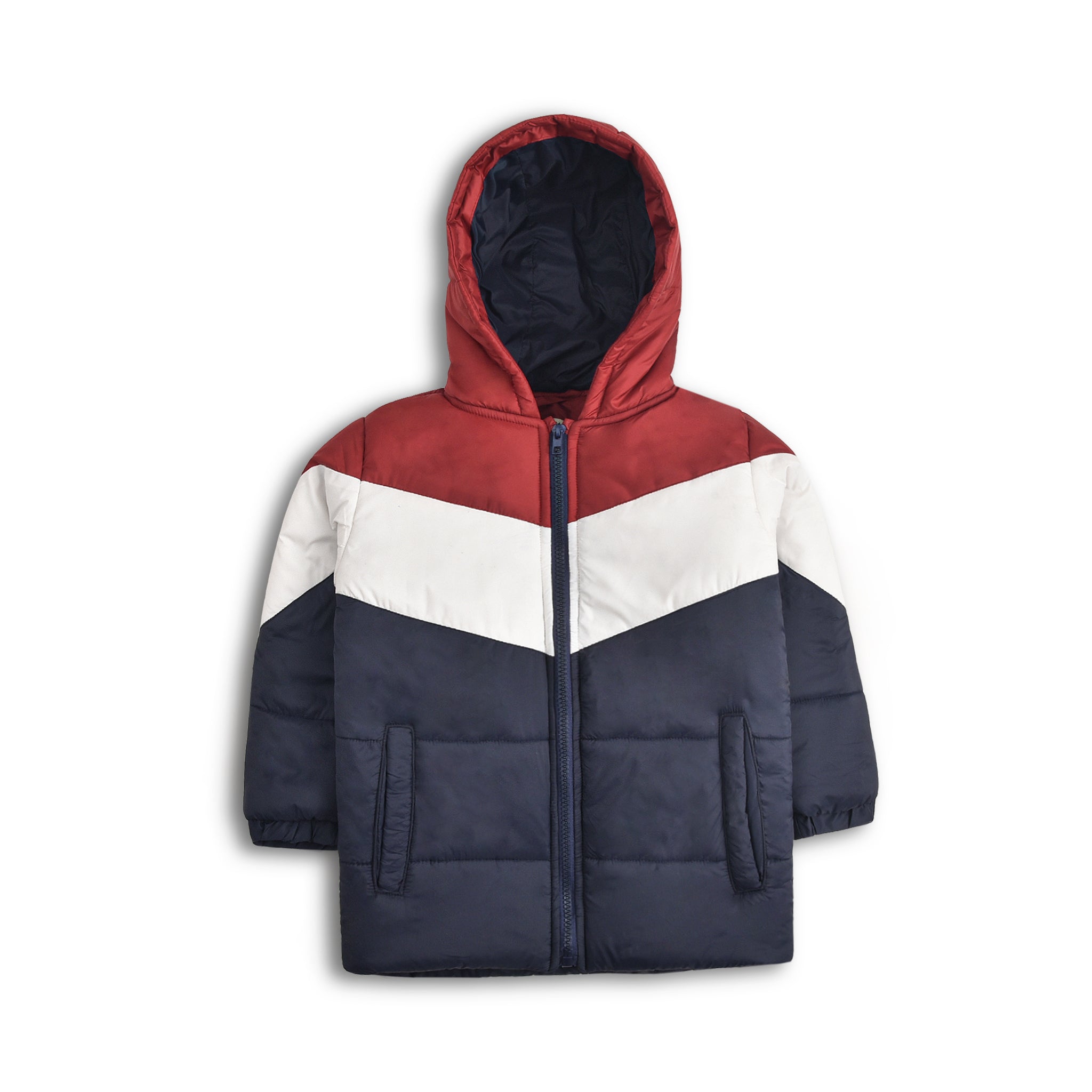 Navy & Red Puffer Jacket