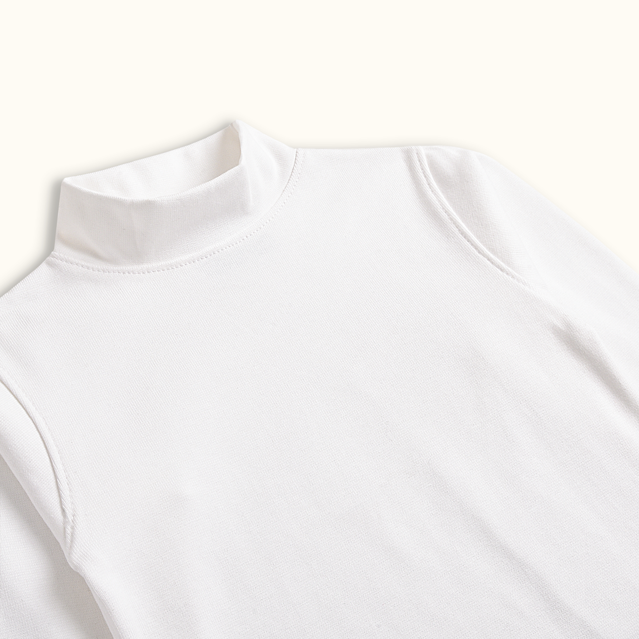 White Mock Neck