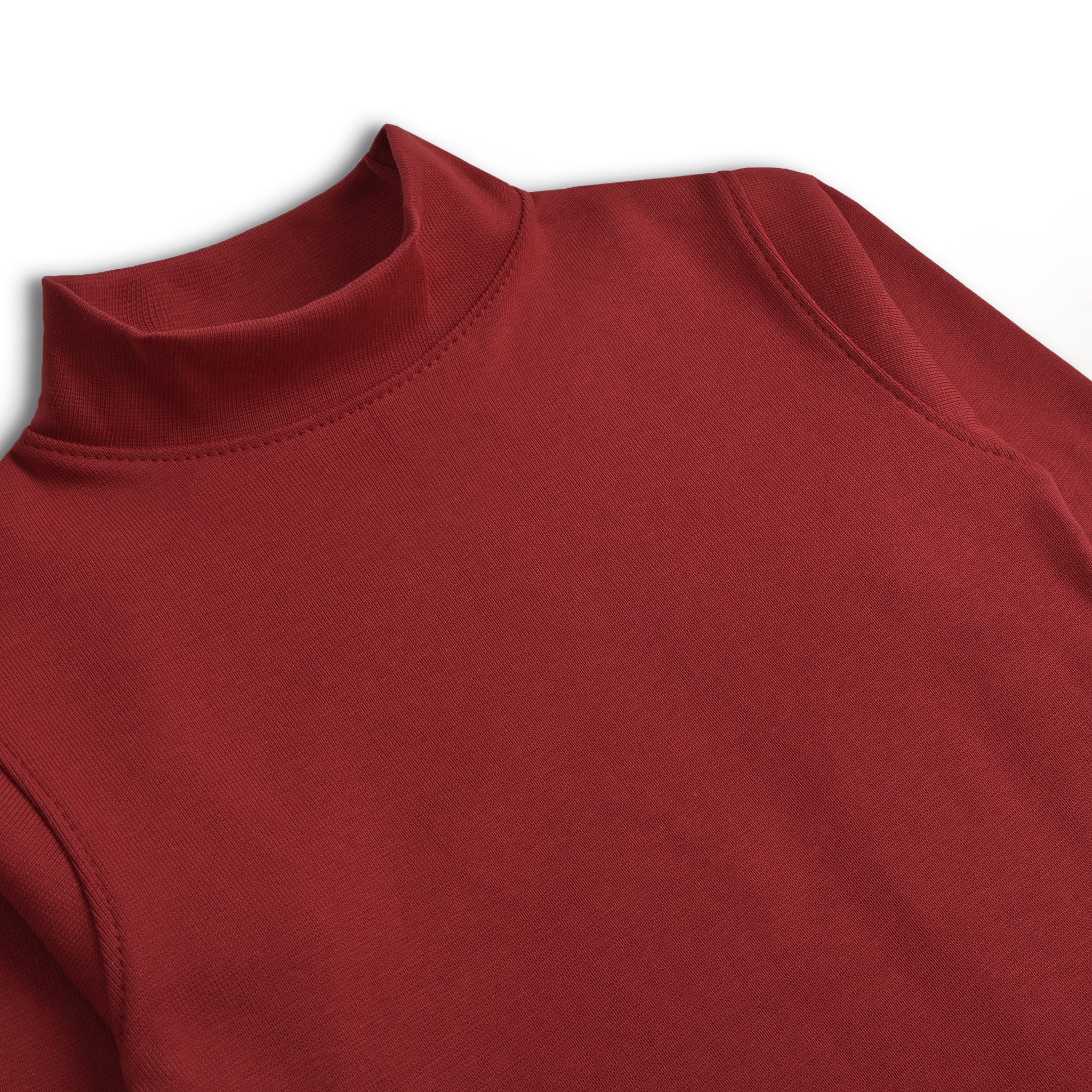 Deep Red Mock Neck