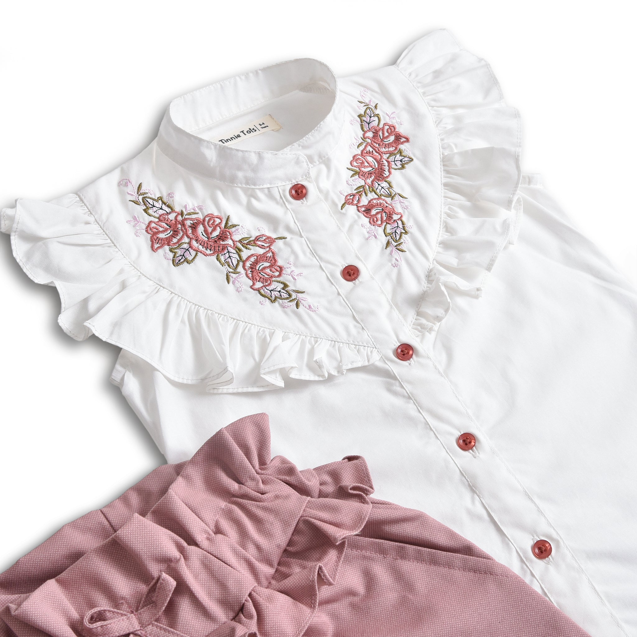 Rose Delight Embroidered Set (2Pc)