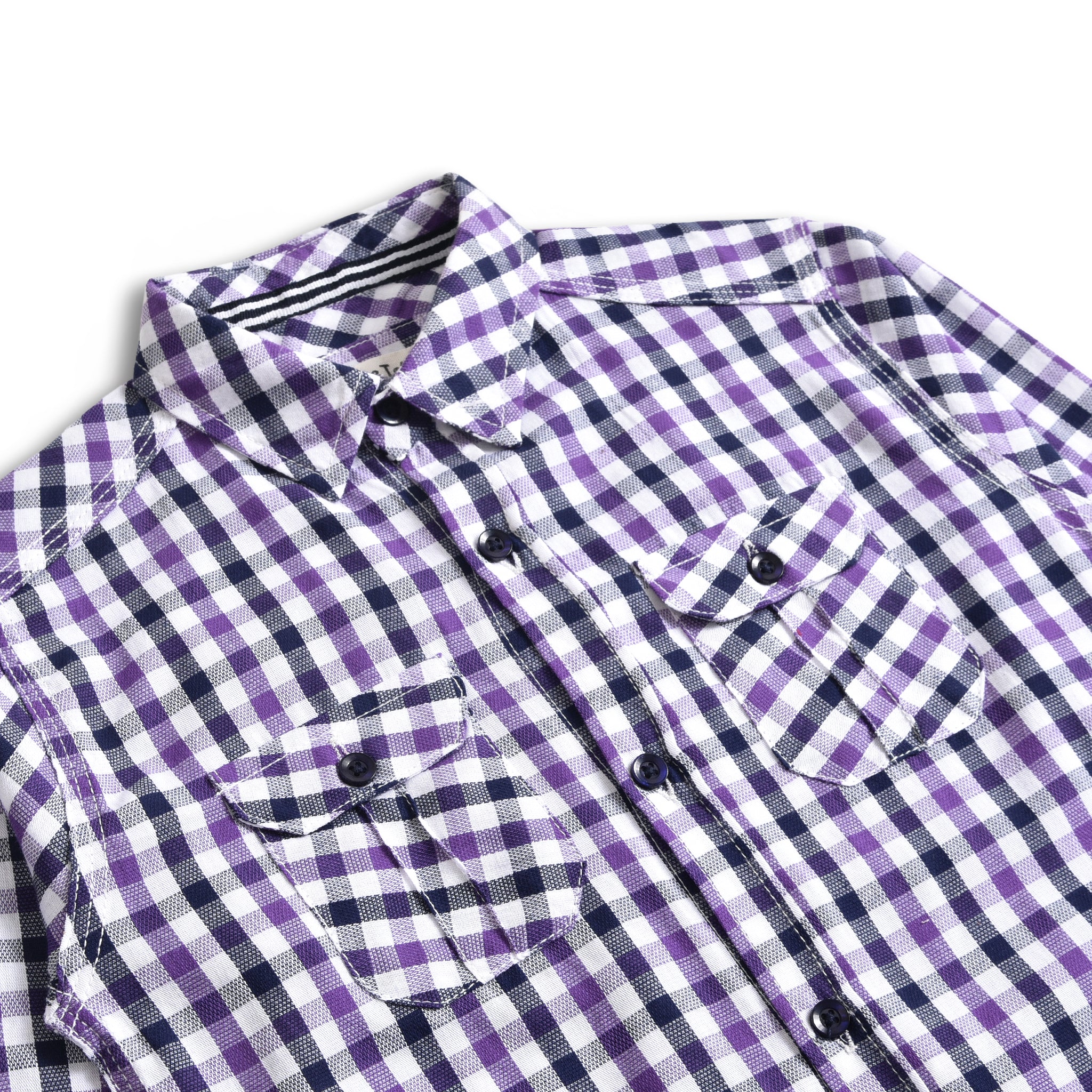 Purple Checkered Casual Shirt