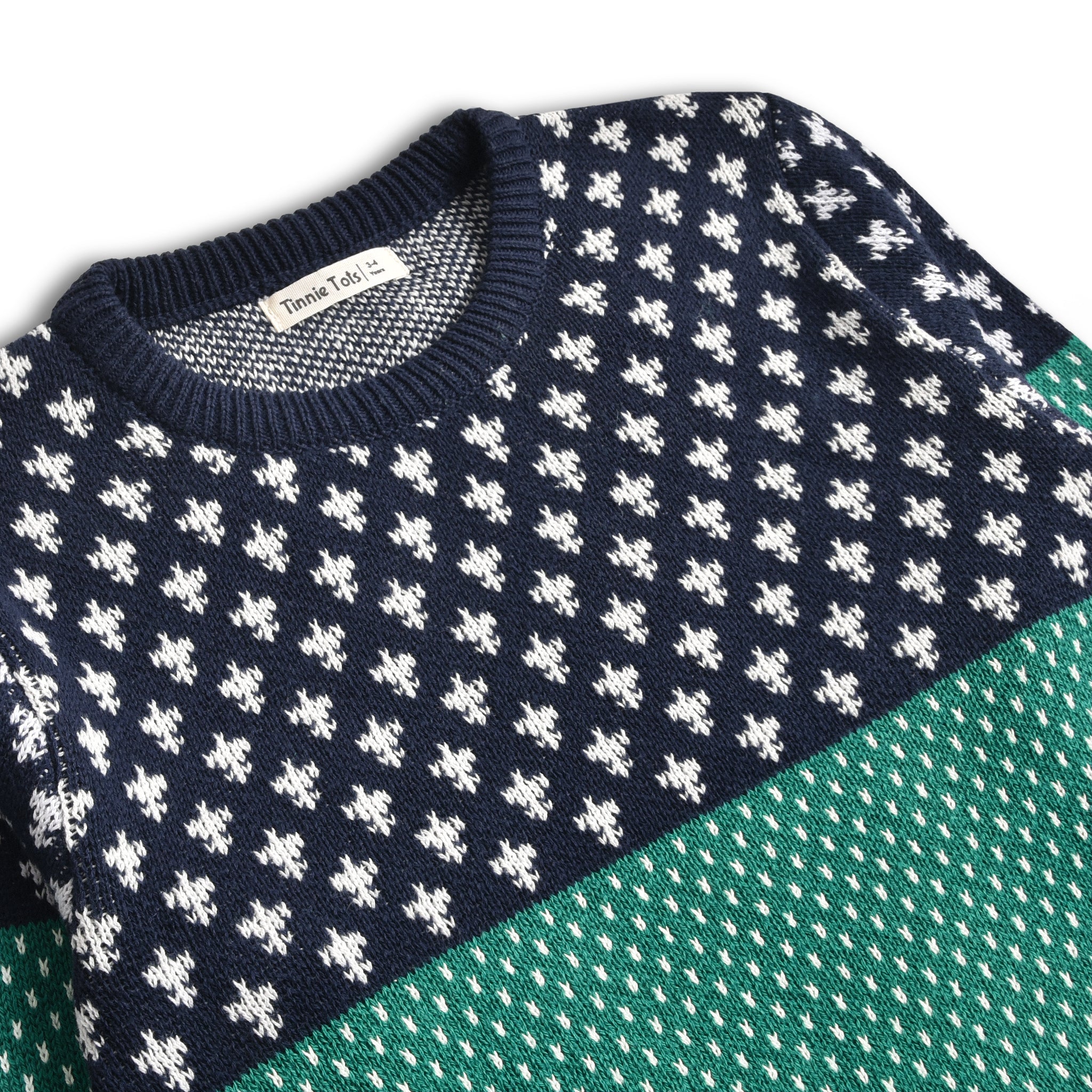 Navy & Emerald Knitted Sweater