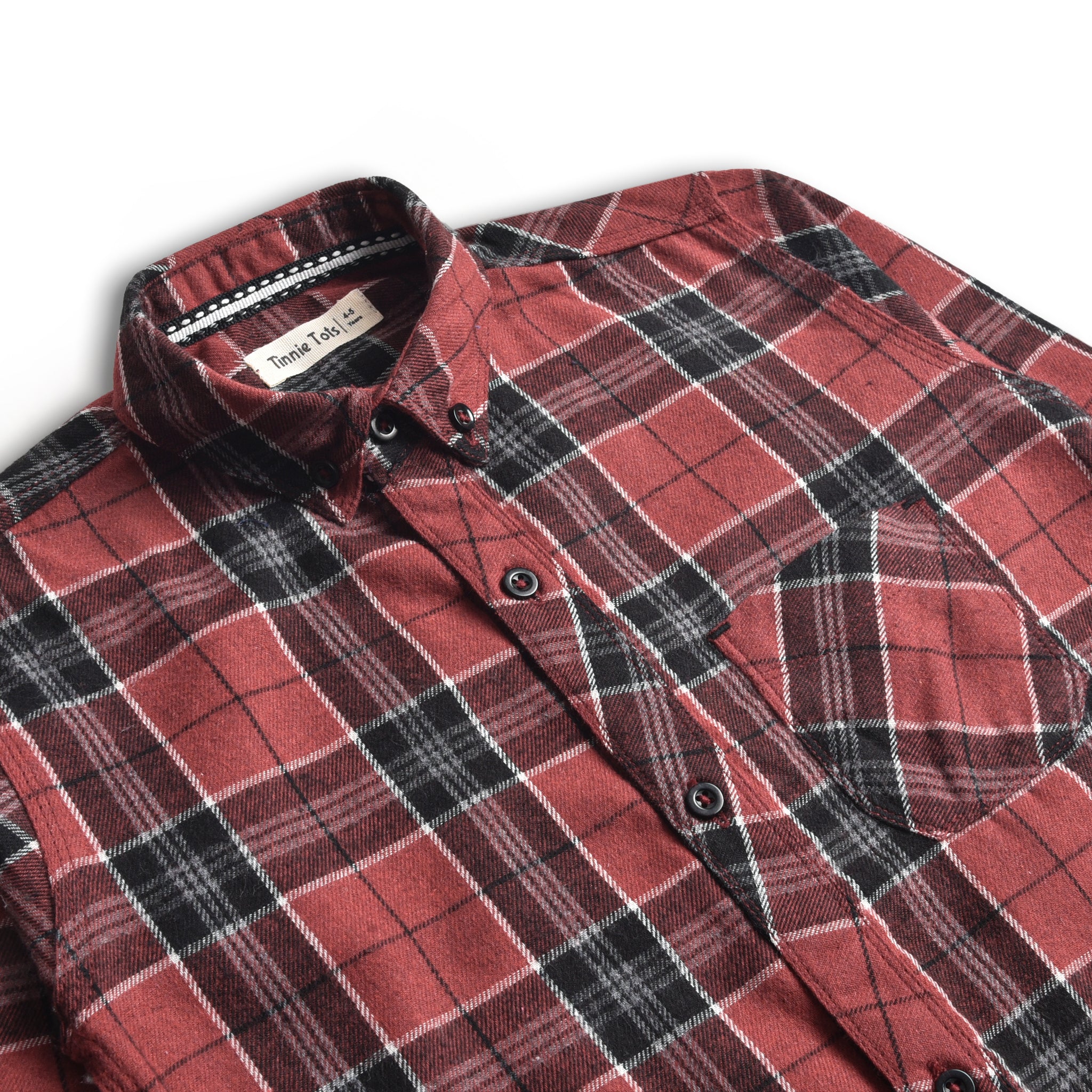 Maroon Checkered Flannel Shirt