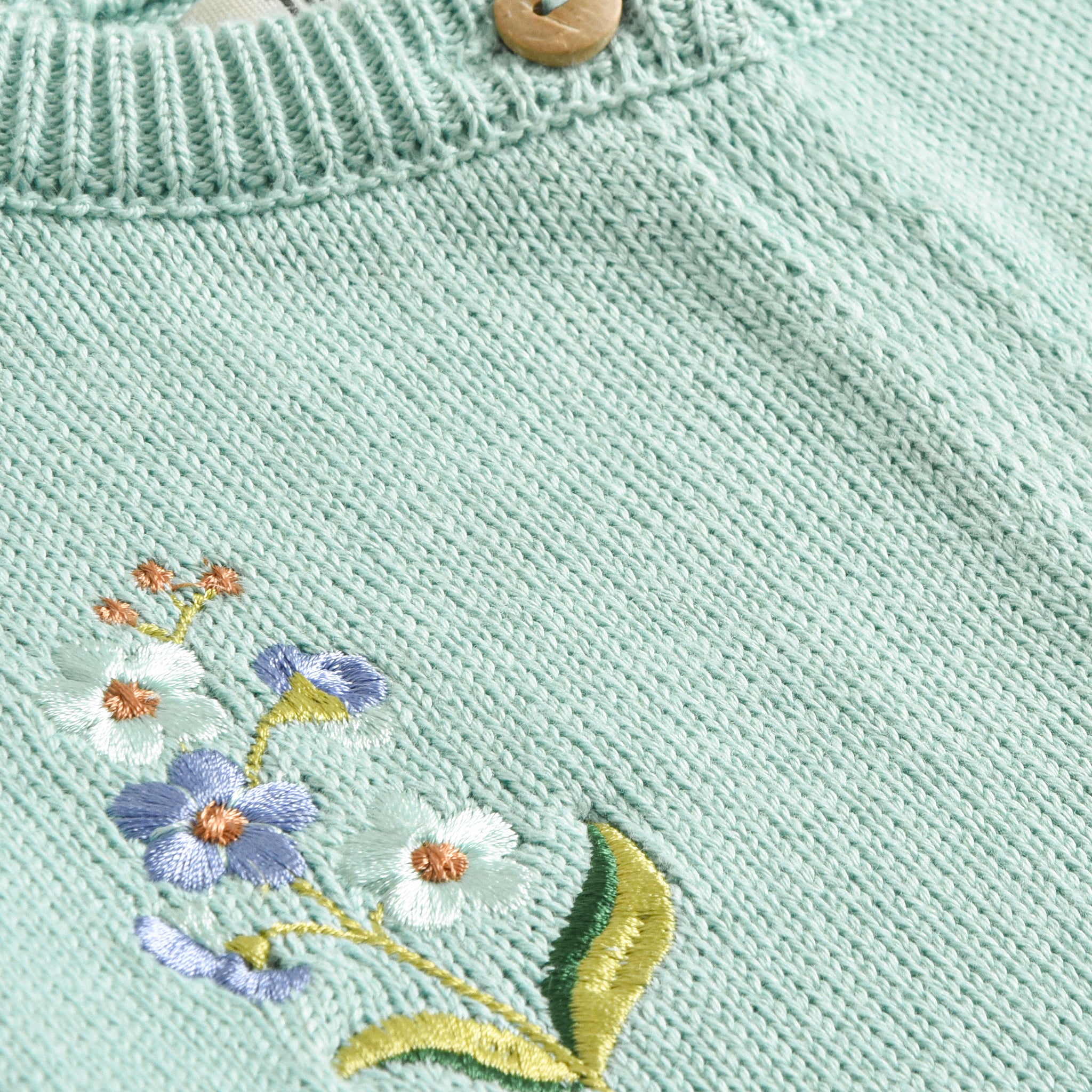 Mint Embroidered Cardigan