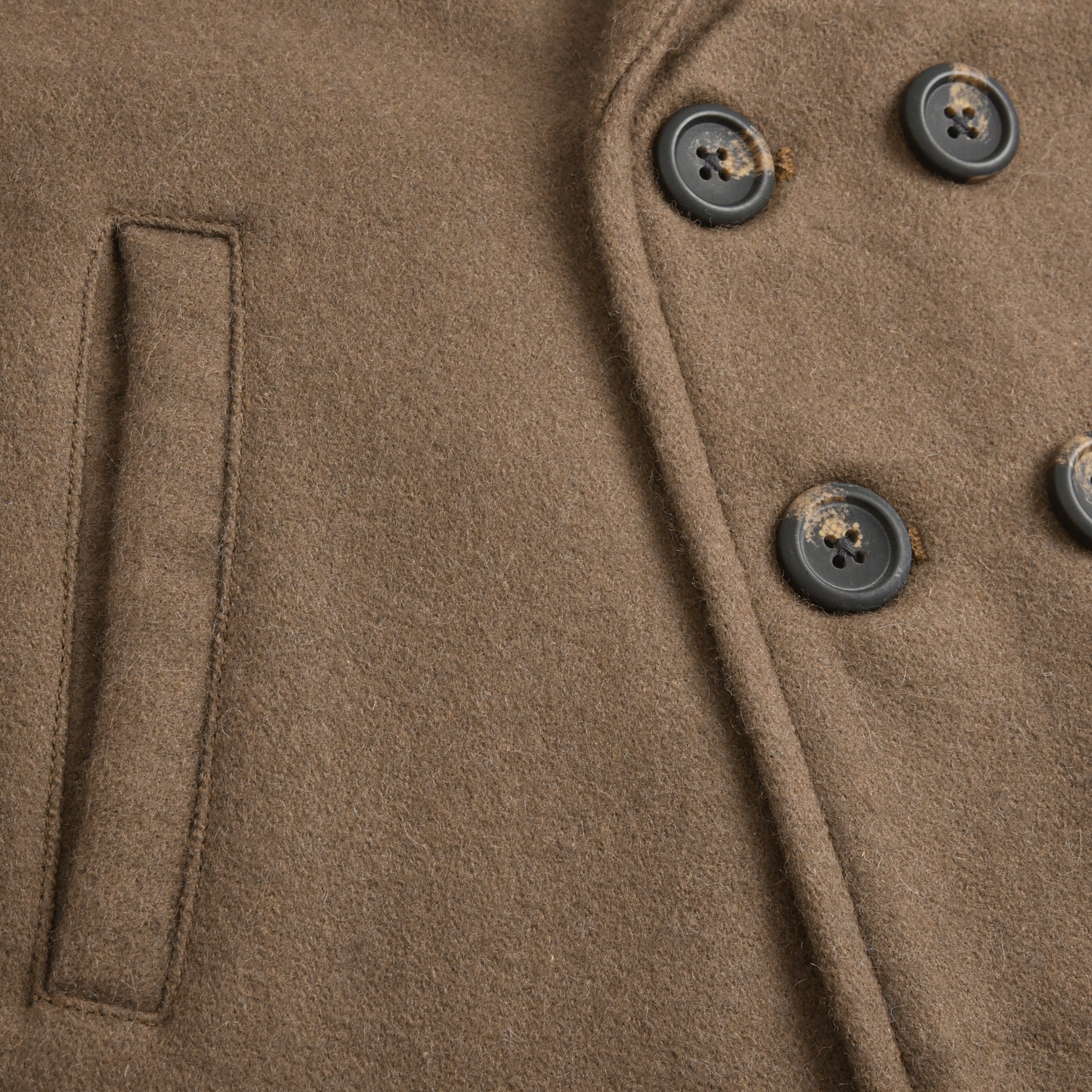 Brown Wool-blended Long Coat