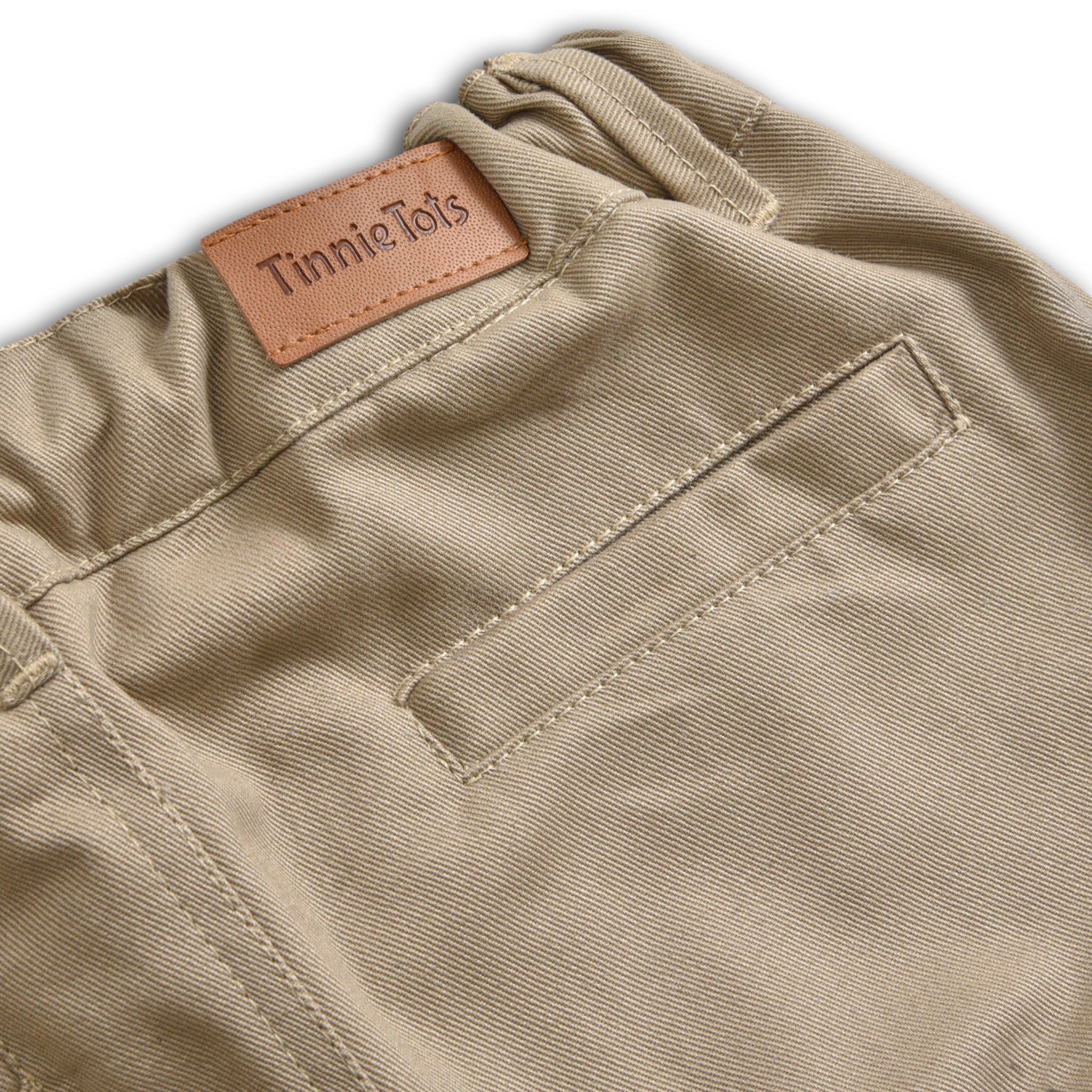 Khaki Cargo Cotton Shorts