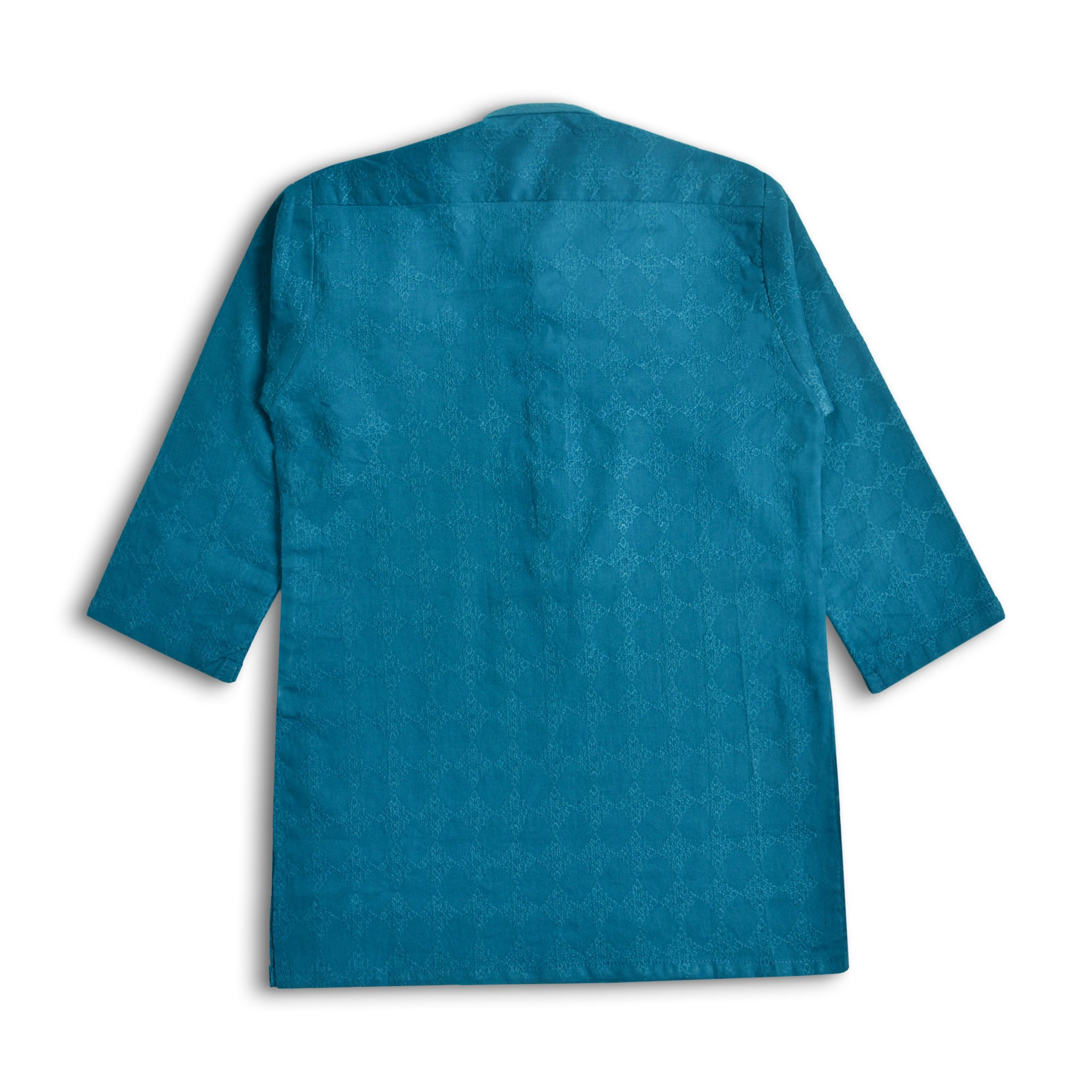 Infants Zinc Blue Embroidered Kurta