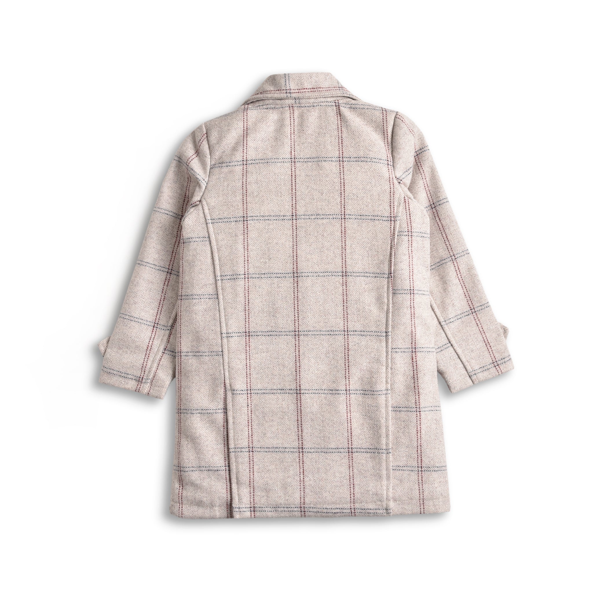 Oxford Checkered Woolen Long Coat