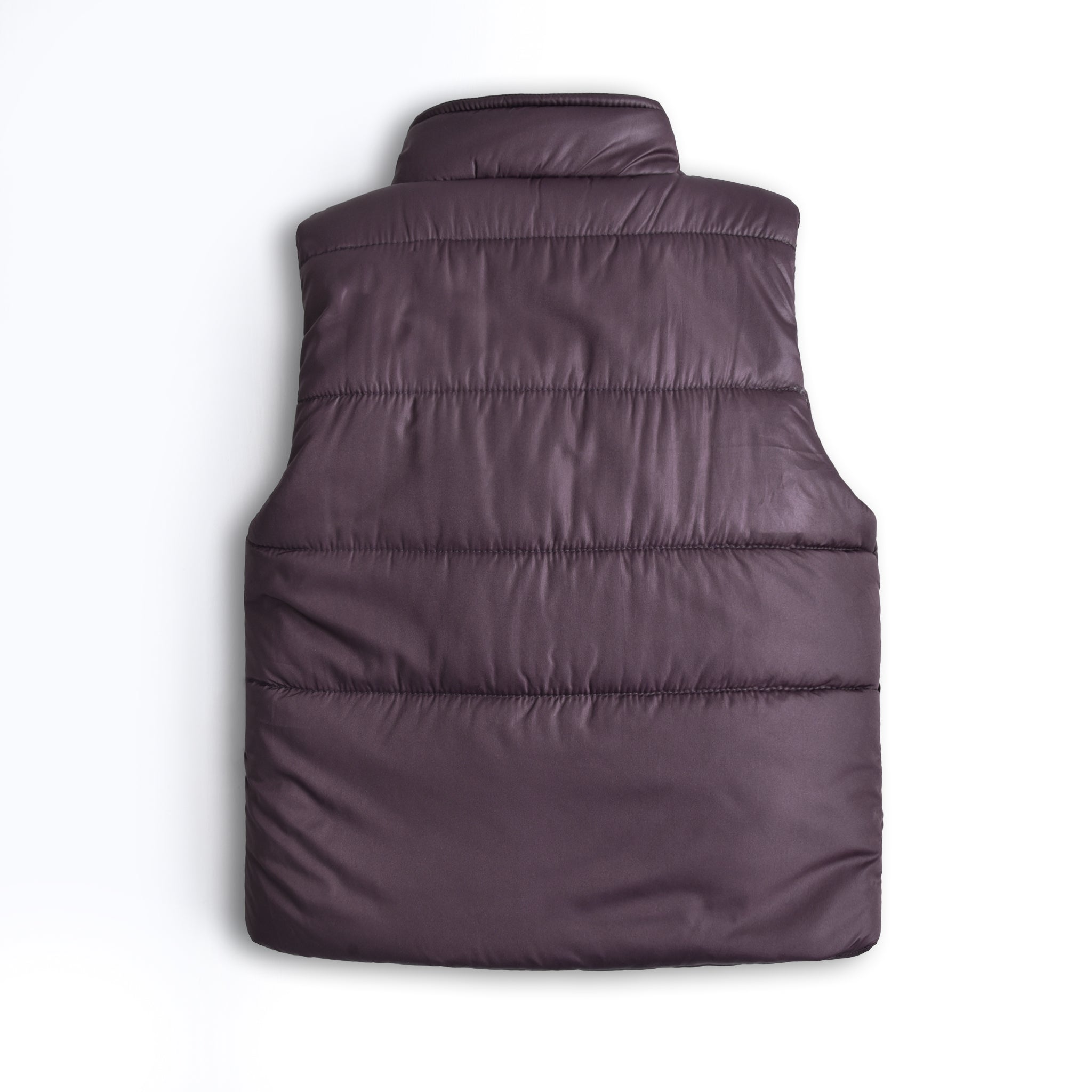 Dark Mulberry Sleeveless Puffer Jacket