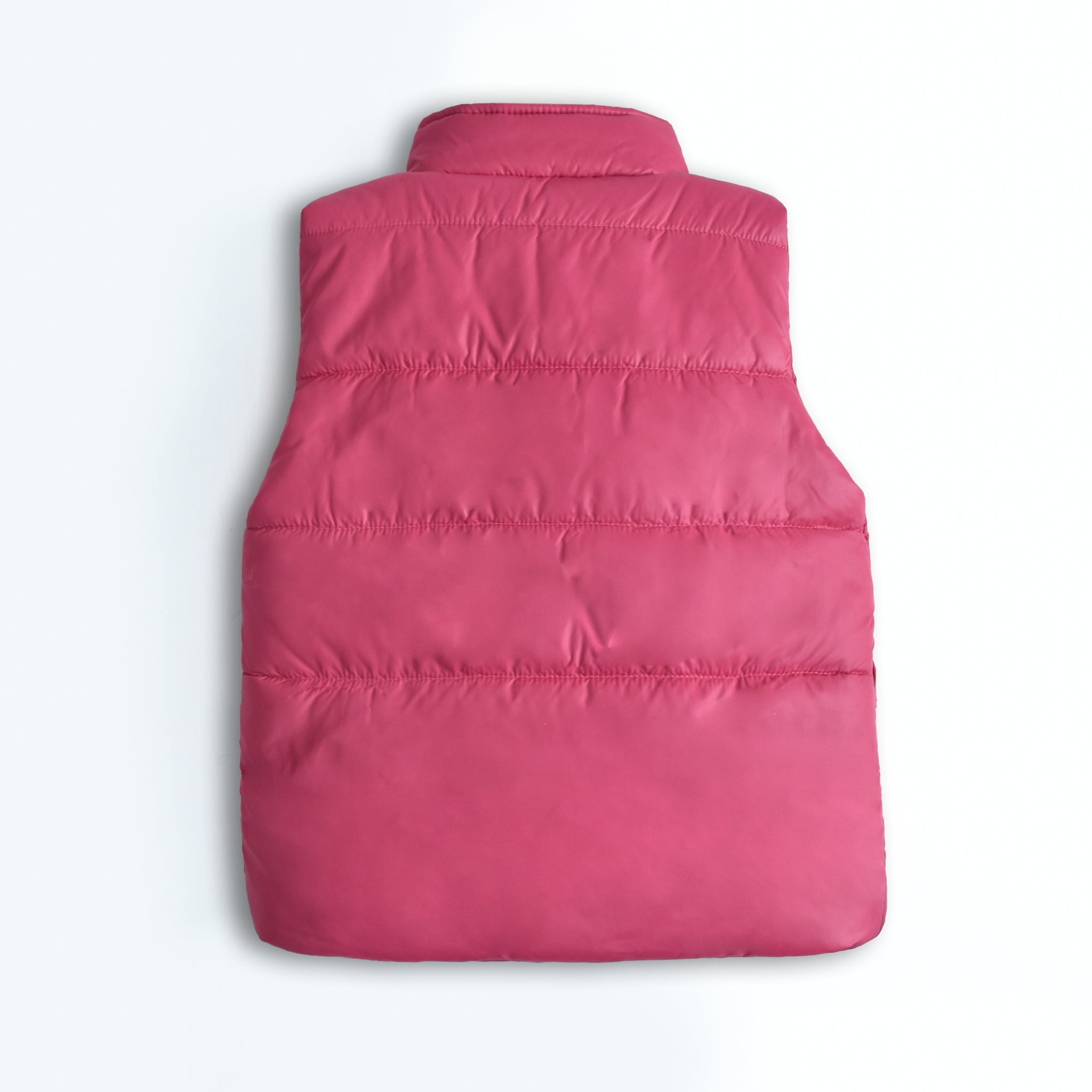 Hot Pink Sleeveless Puffer Jacket