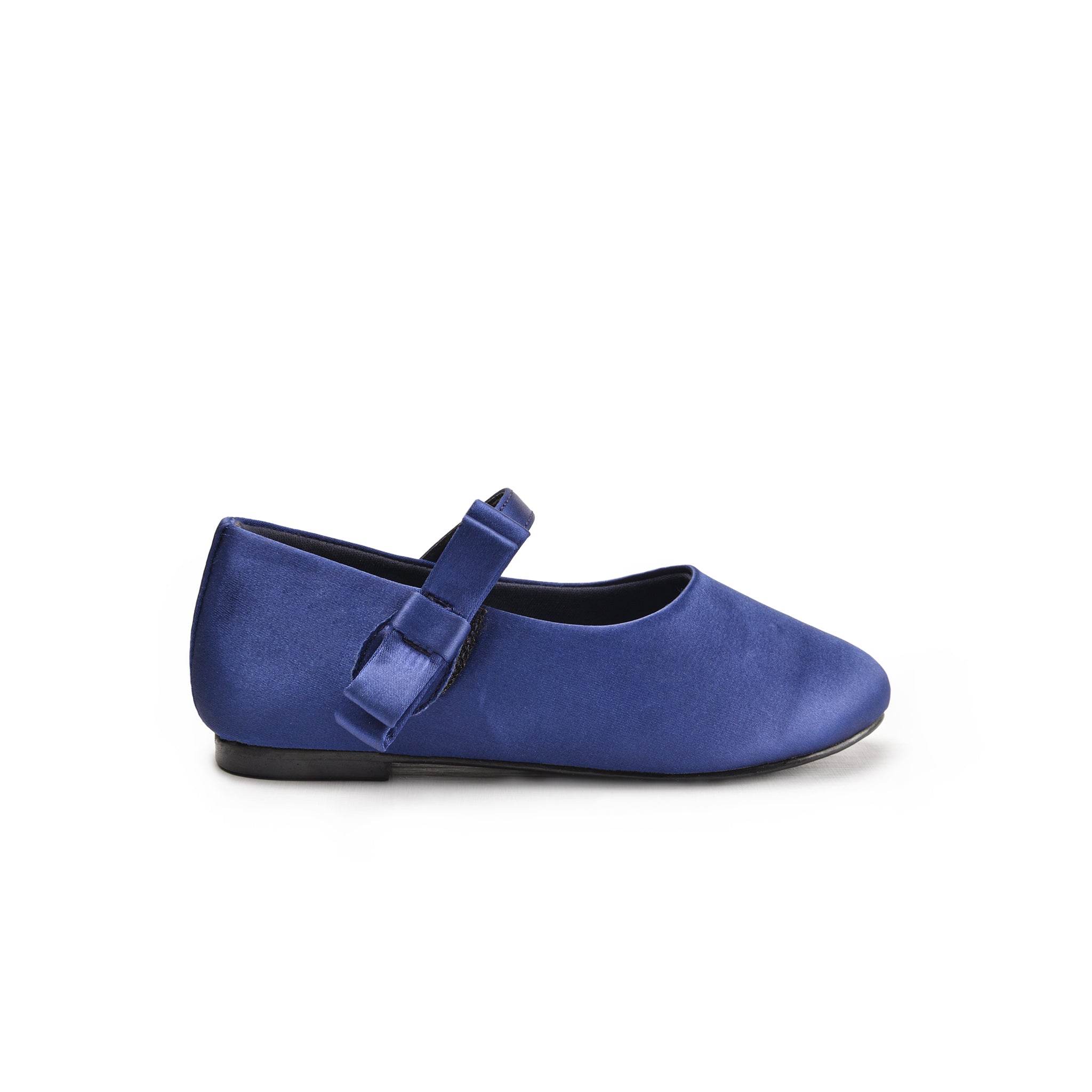 Navy Satin Ballerina Shoes