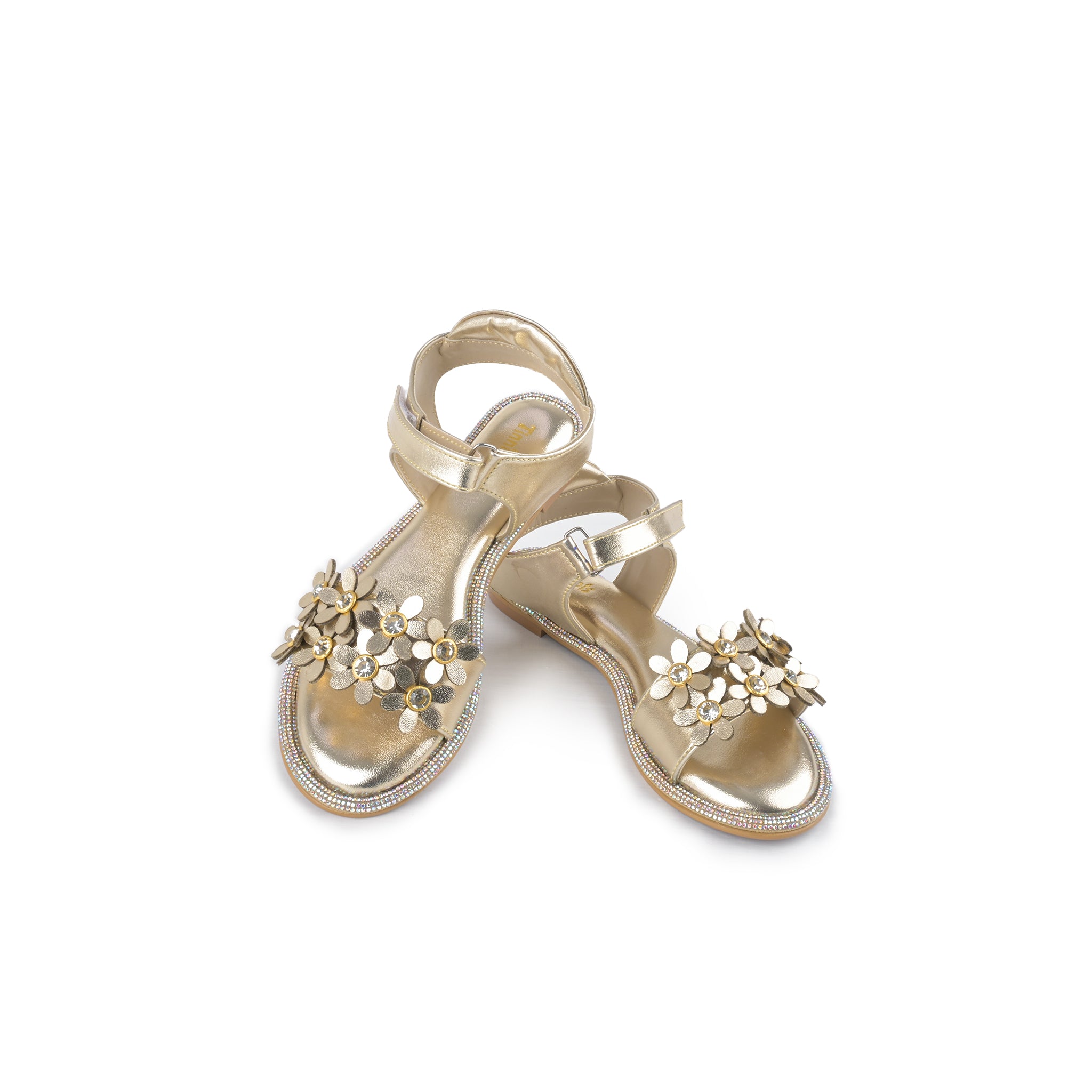 Golden Embellished Sandals