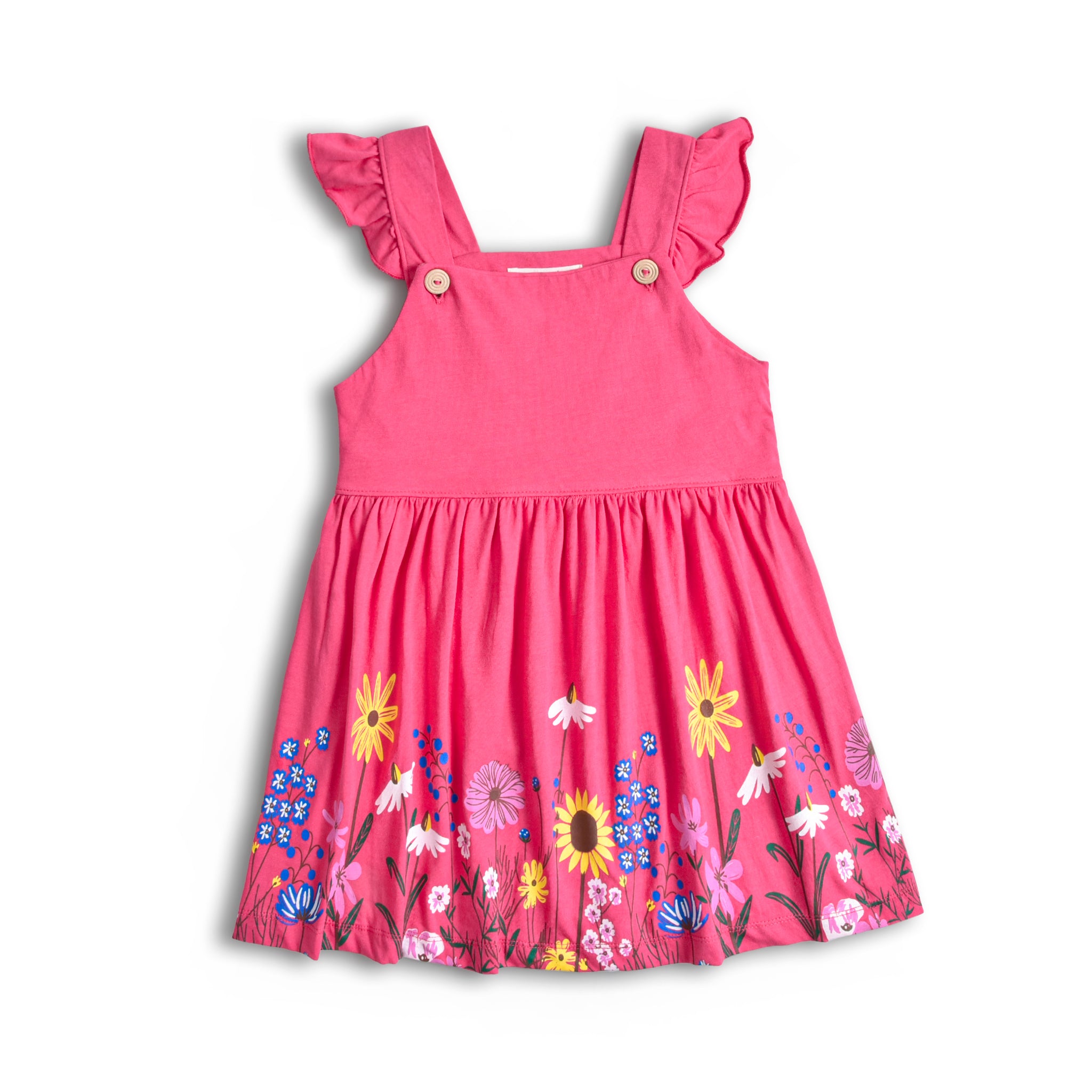 Pink Dungaree Frock 2Pc Set