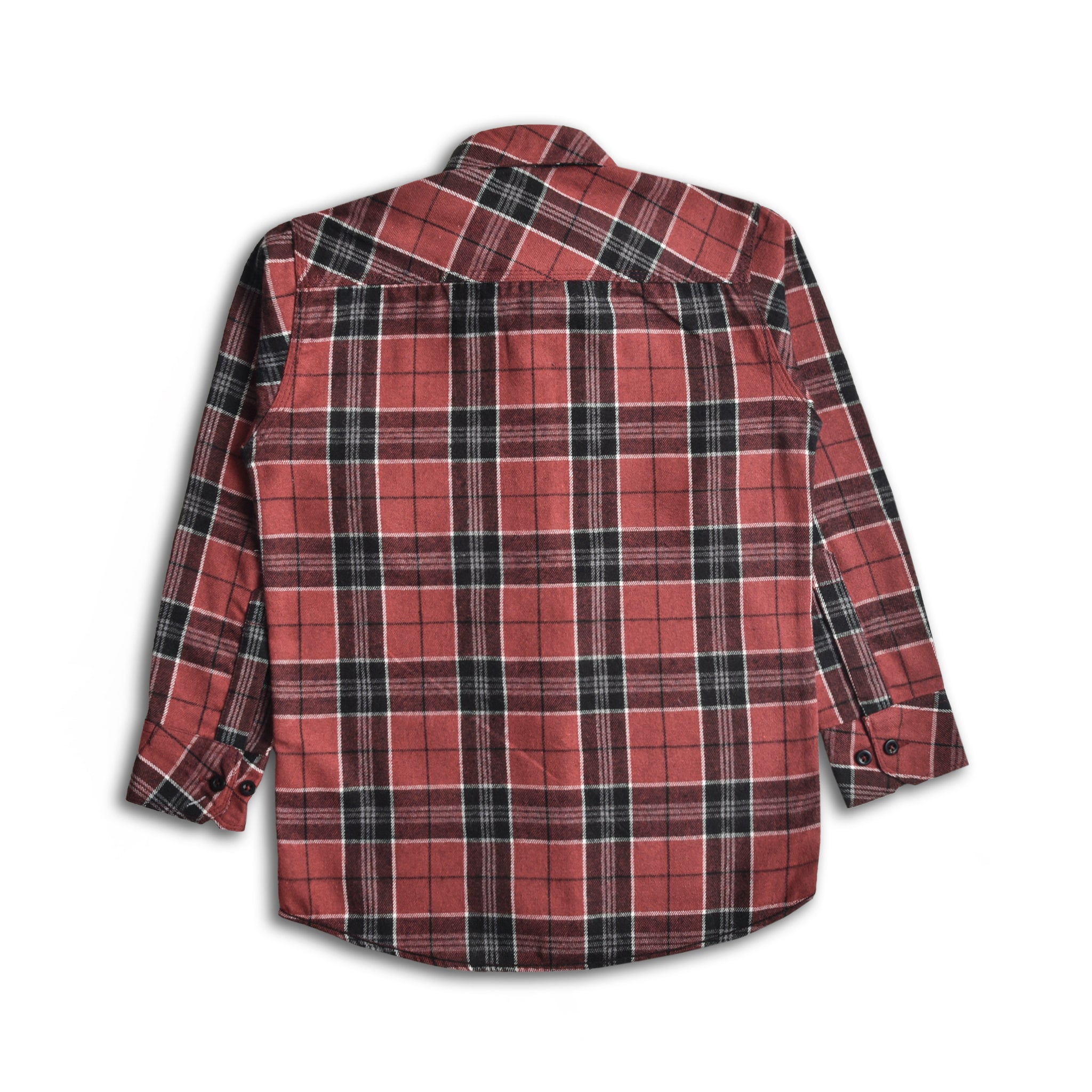 Maroon Checkered Flannel Shirt