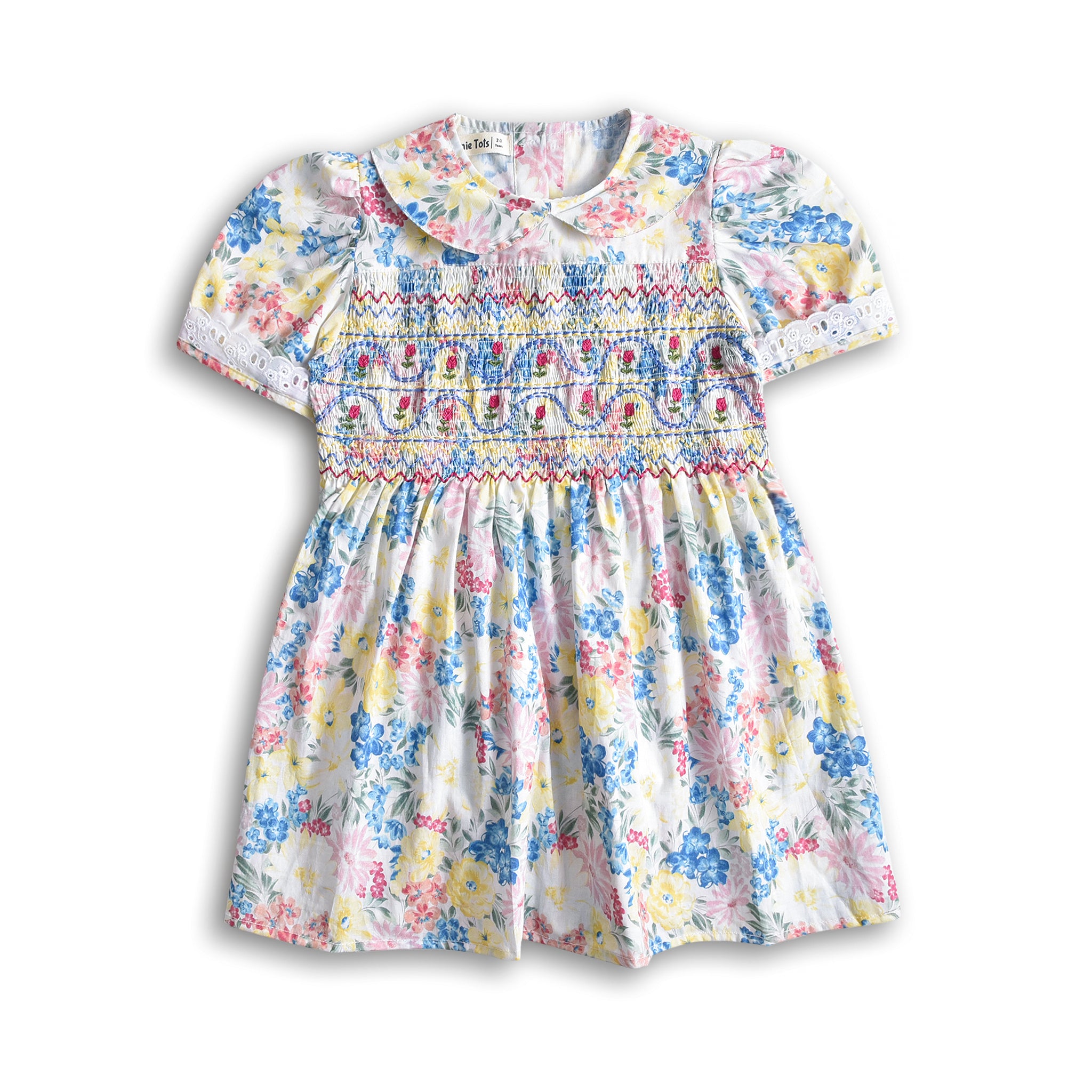 Smocking Embroidered Dress