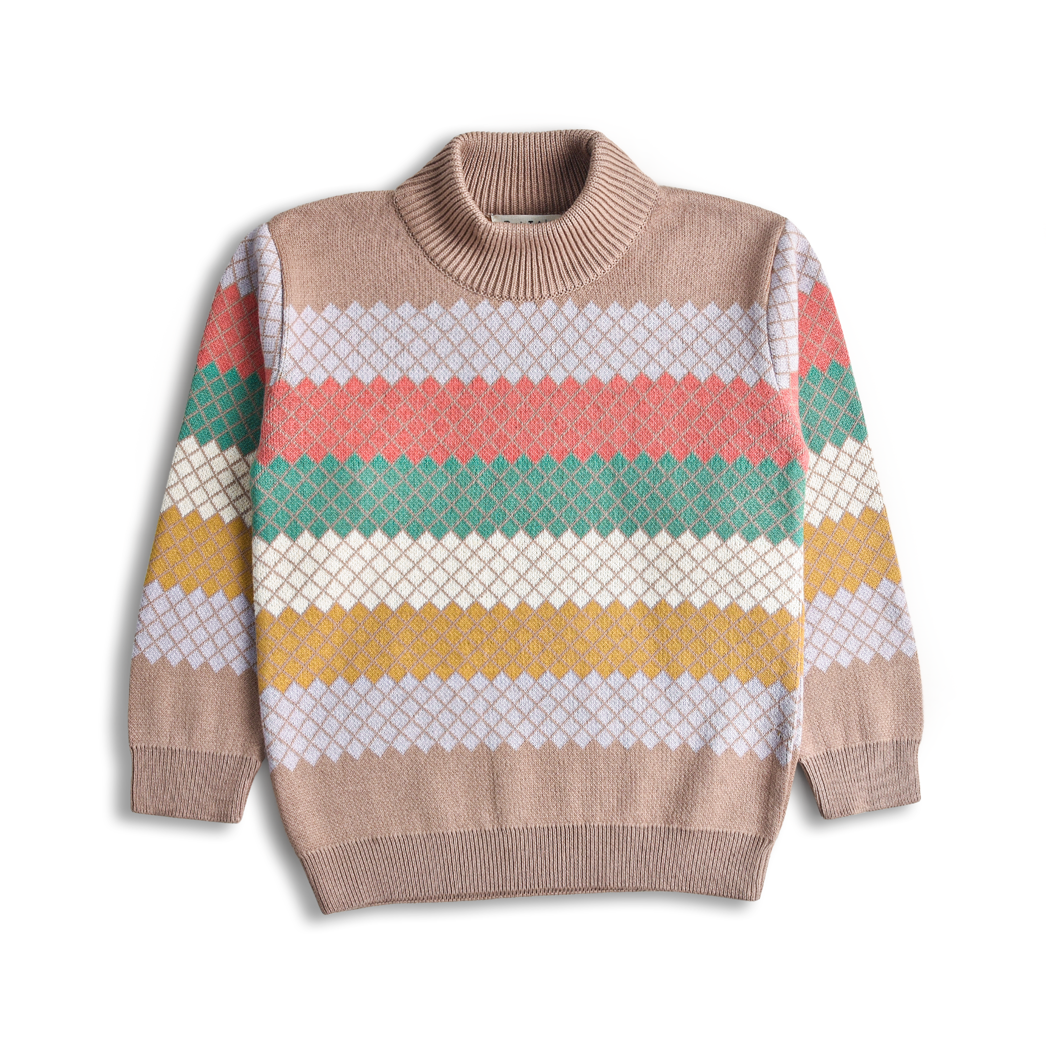 Multi Striped Mock Neck Sweater