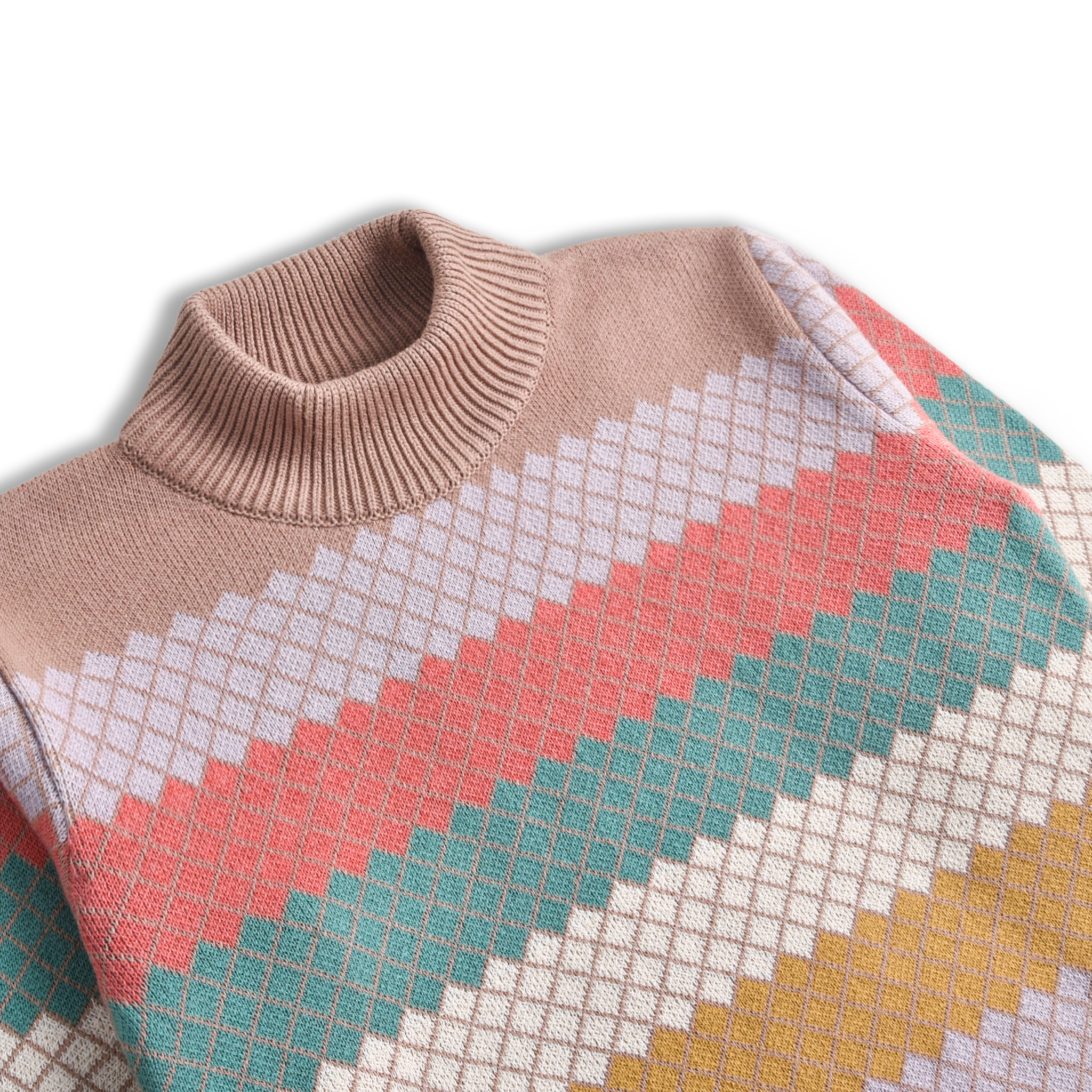 Multi Striped Mock Neck Sweater