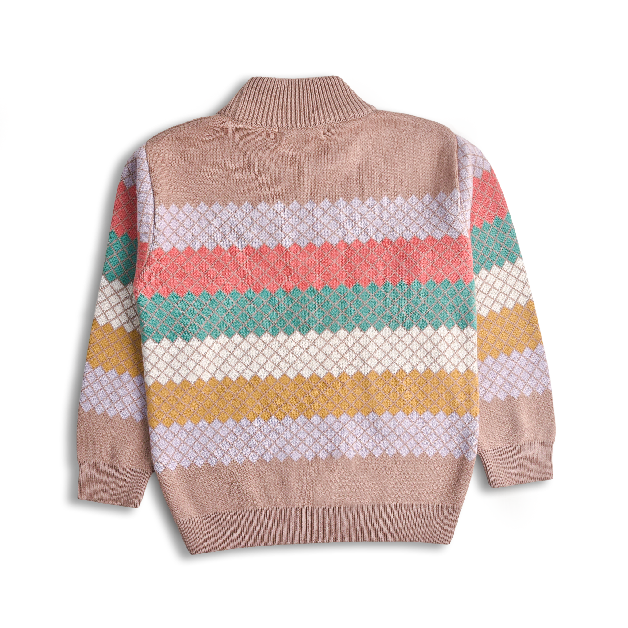 Multi Striped Mock Neck Sweater