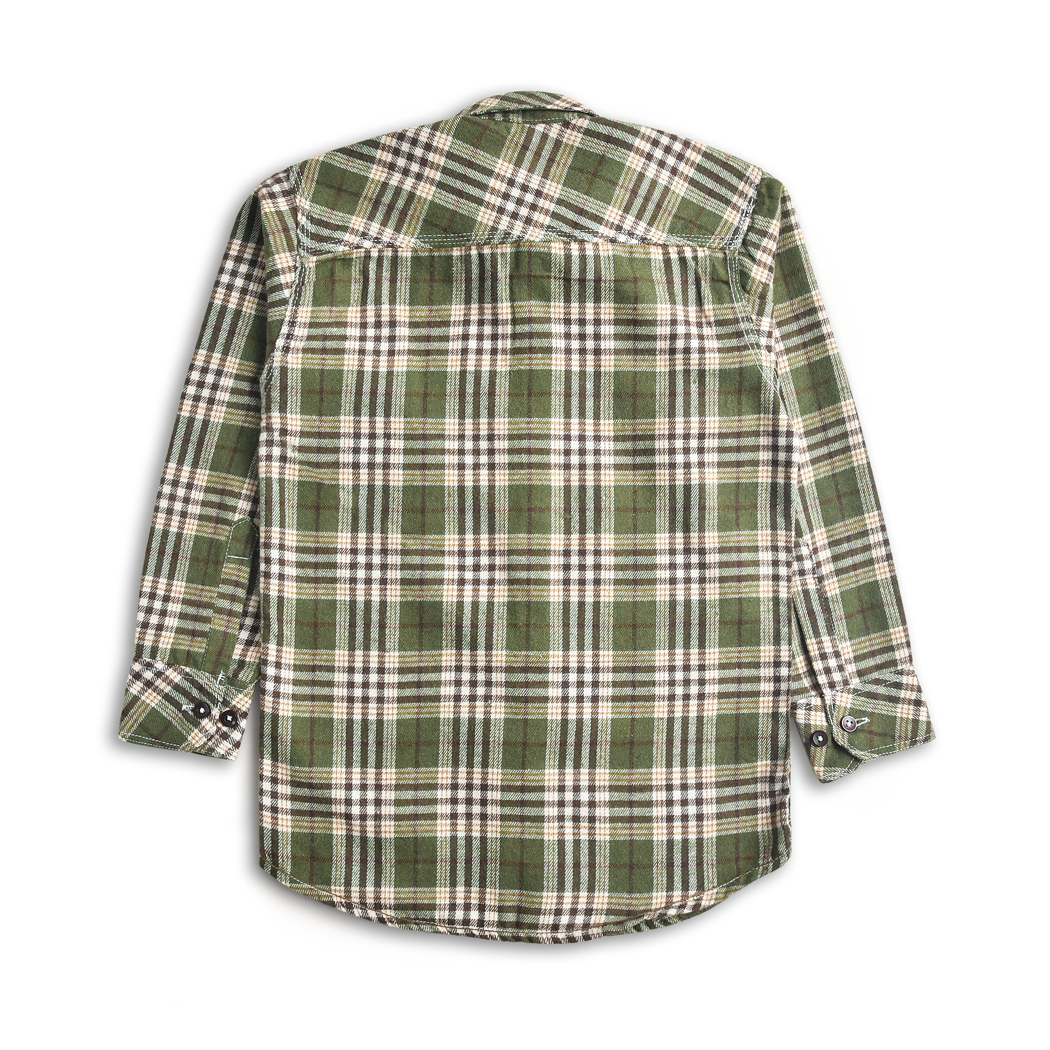 Olive Checkered Flannel Shirt