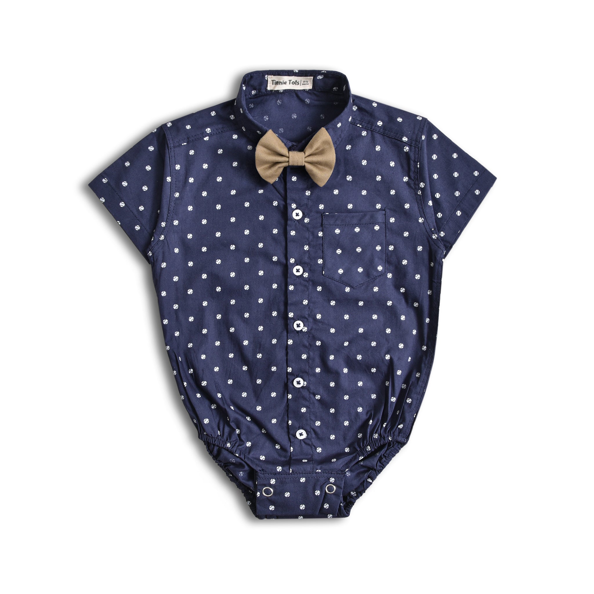 Romper Shirt with Bow Tie